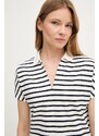 Тениска с яка Tommy Hilfiger дамска в бяло WW0WW46512