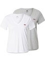 LEVI'S  Тениска 'Perfect V-Neck Tee (2-Pack)' сиво / бяло
