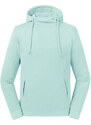 Niebieska bluza unisex Pure Organic High Collar Hooded Sweat Russell