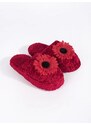 Shelvt Red children's slippers with a decorative flower