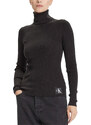 CALVIN KLEIN Плетено Woven Label Roll Neck LV047D350G UB1 black