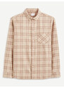 МЪЖЕ Celio Бежова карирана фланелена риза Celio Canewto Bezhov