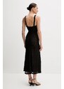 Рокля Bardot в черно дълга разкроена 59964DB