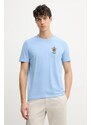 Памучна тениска Aeronautica Militare в синьо с принт TS2391J592