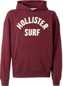 HOLLISTER Суичър бургундово червено / бяло