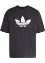 ADIDAS ORIGINALS Тениска 'Adicolor Trefoil' черно / бяло