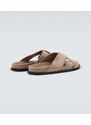 Brioni Leather-trimmed suede sandals
